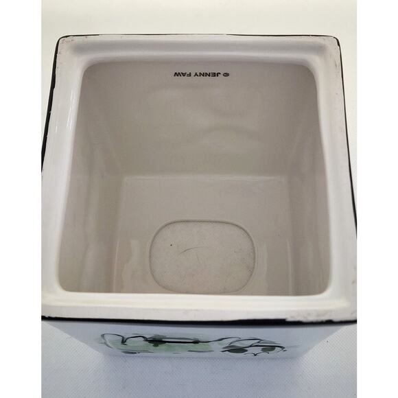 TISSUE HOLDER-JENNY FAW-Ceramic-Embossed-4 Sided Design-White-Unique-Any Room - Picture 9 of 13